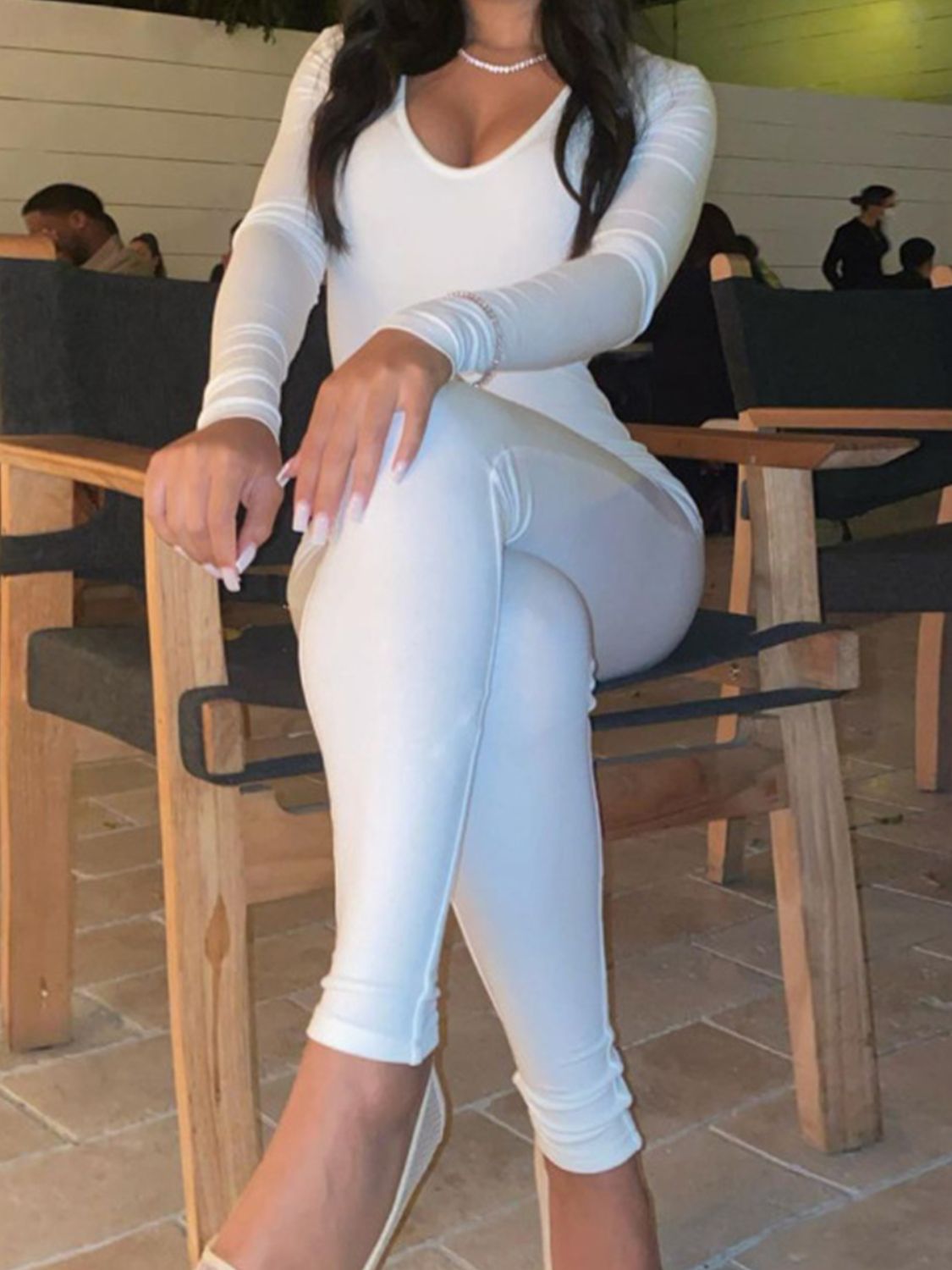 Long Sleeve Scoop Neck Jumpsuit