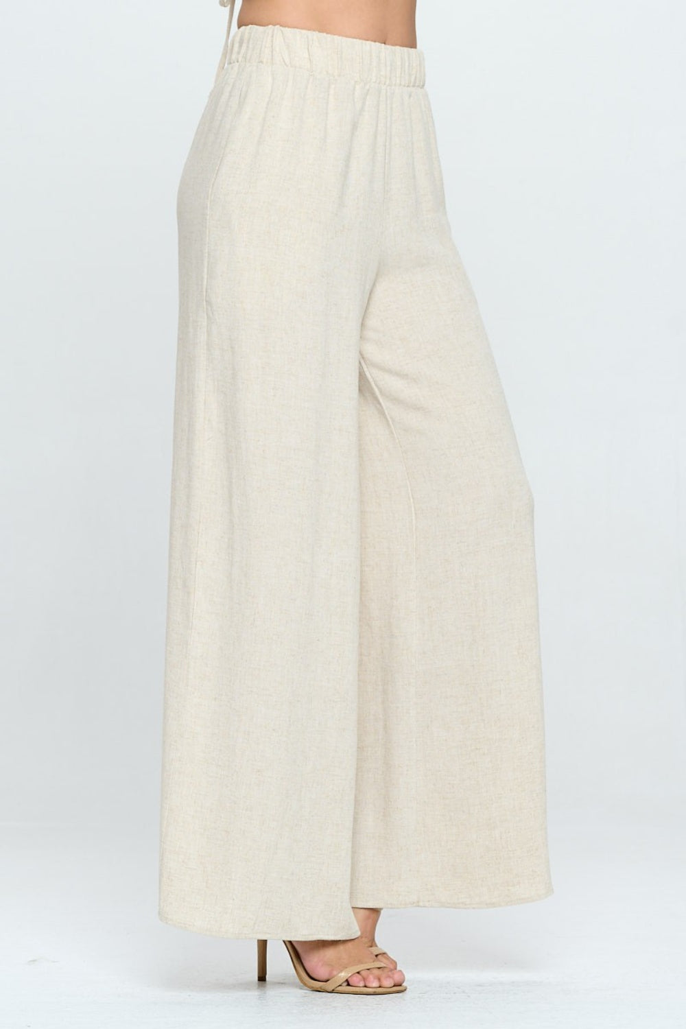 RENEE C Linen Wide Leg Pants with Pockets