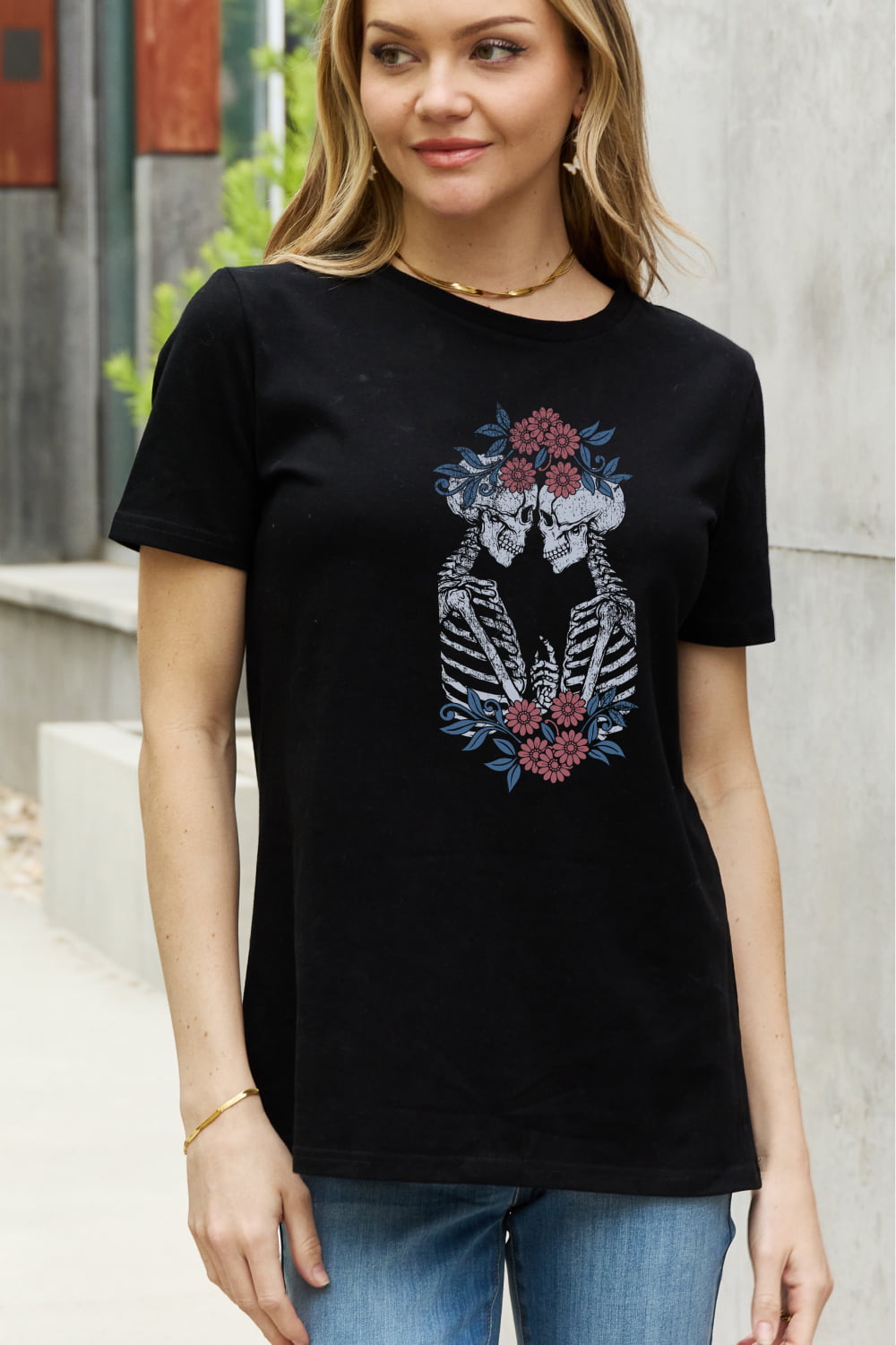 Simply Love Full Size Skeleton Graphic Cotton Tee