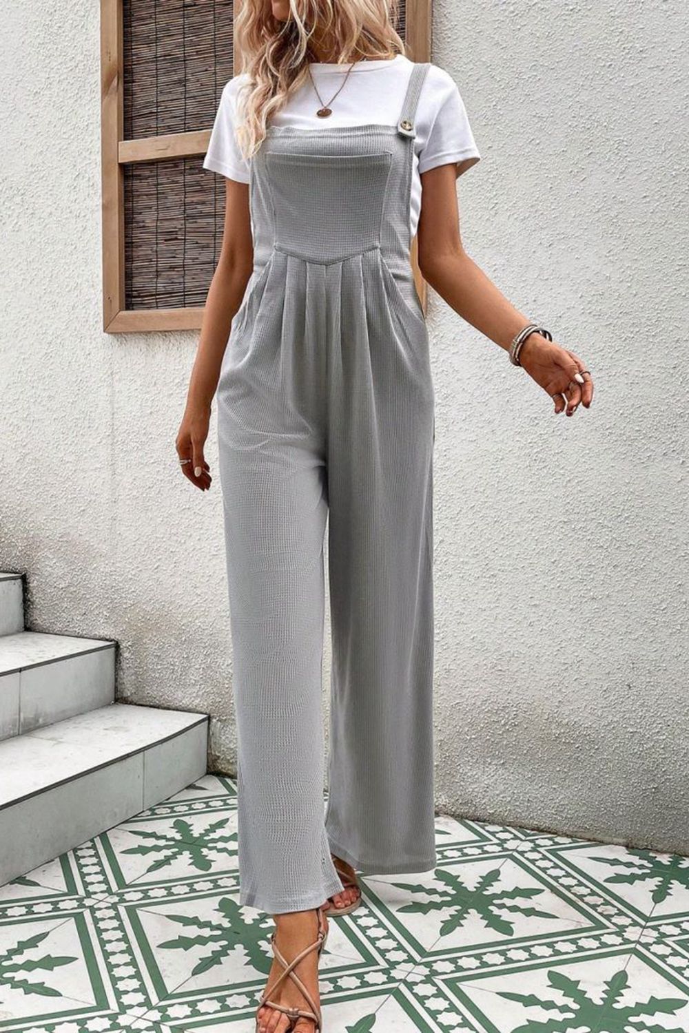 Square Neck Sleeveless Jumpsuit