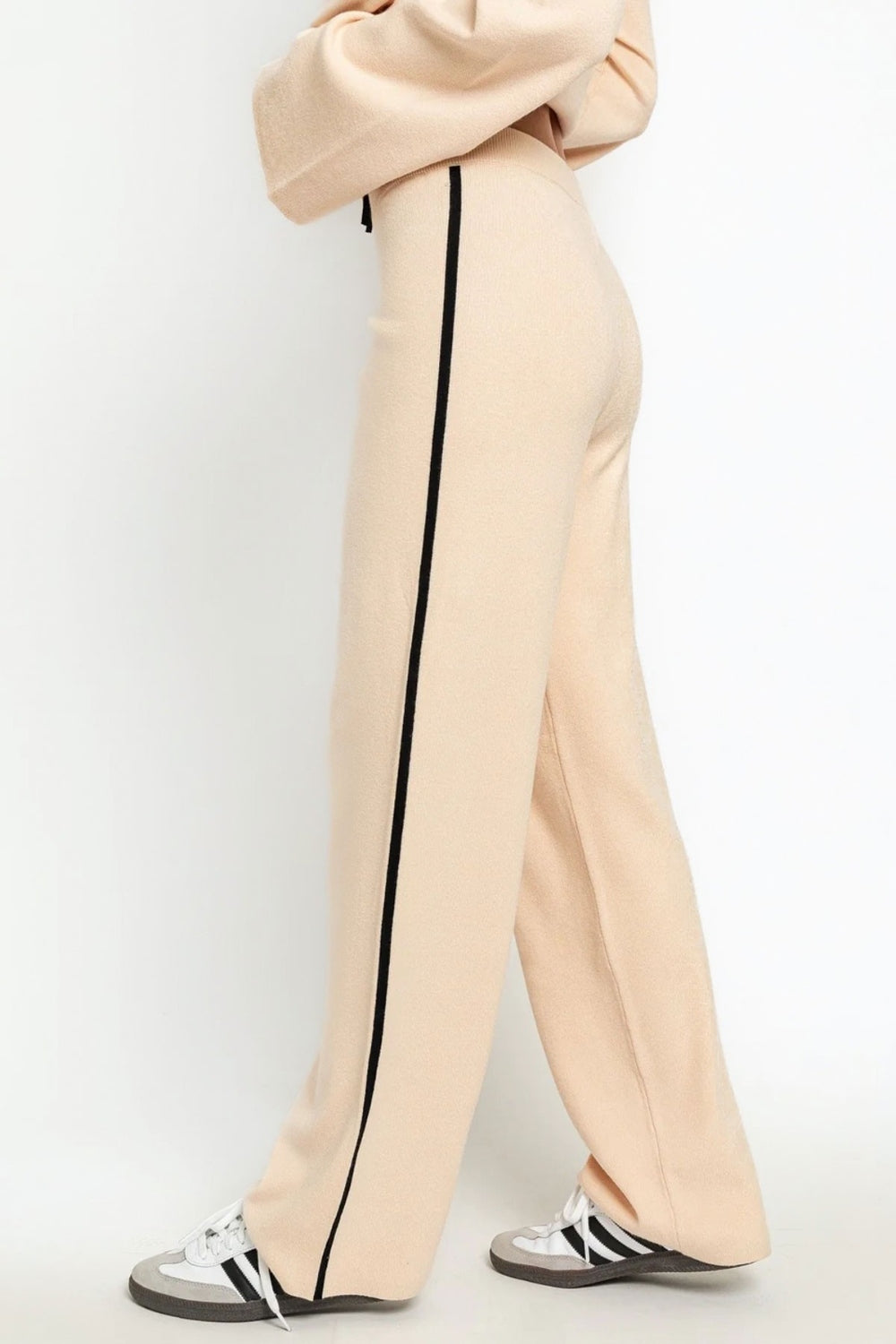 Le Lis Contrast Trim High Waist Wide Leg Sweater Pants