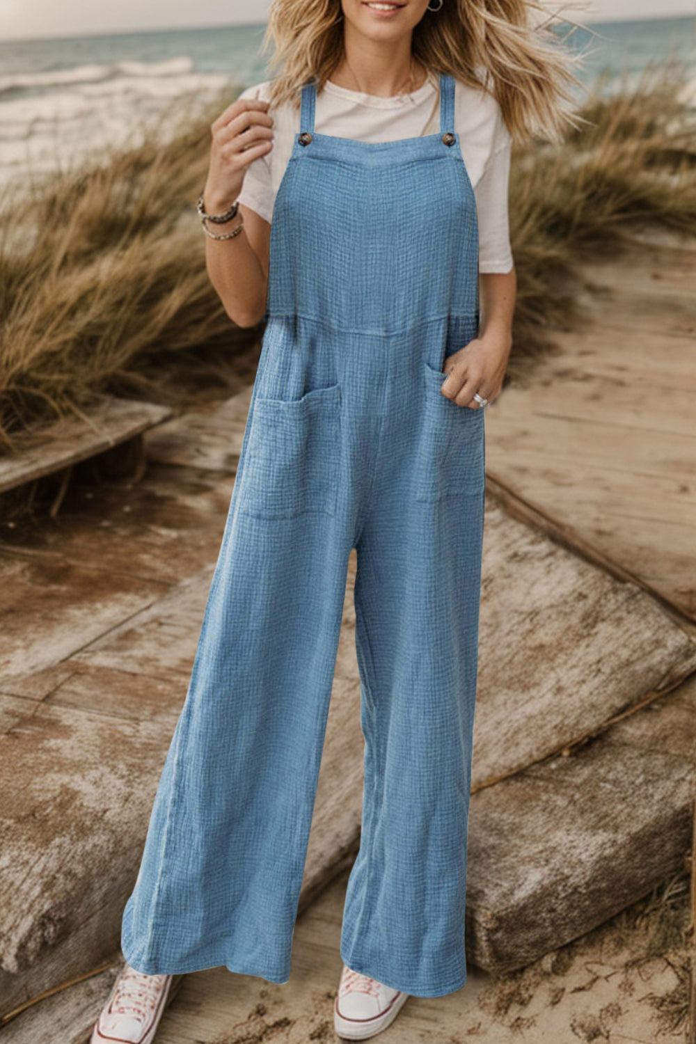 Full Size Wide Leg Front Pocket Jumpsuit