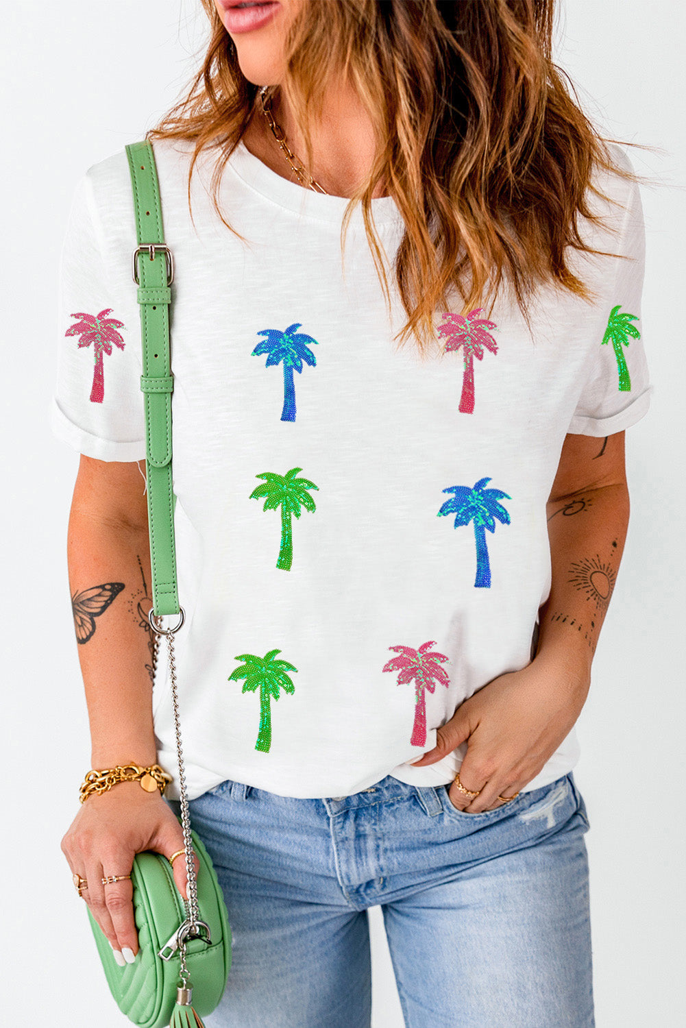 Coconut Palm Round Neck Short Sleeve T-Shirt