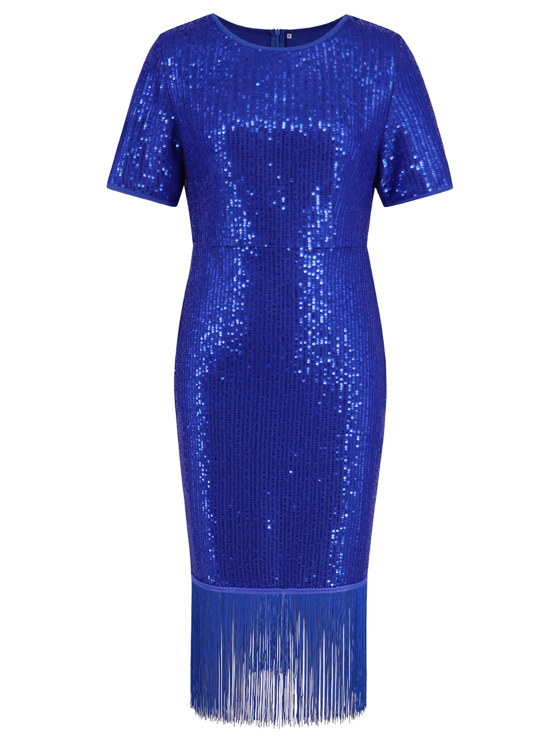 Tassel Sequin Short Sleeve Dress