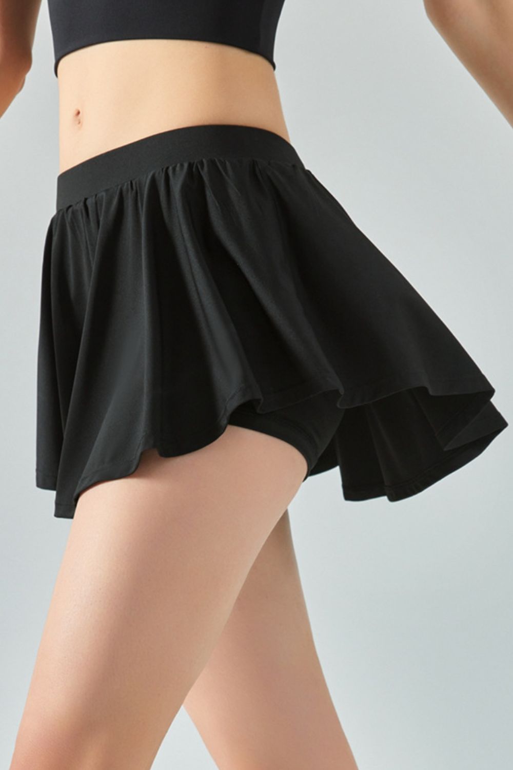 Elastic Waist Mini Active Skirt