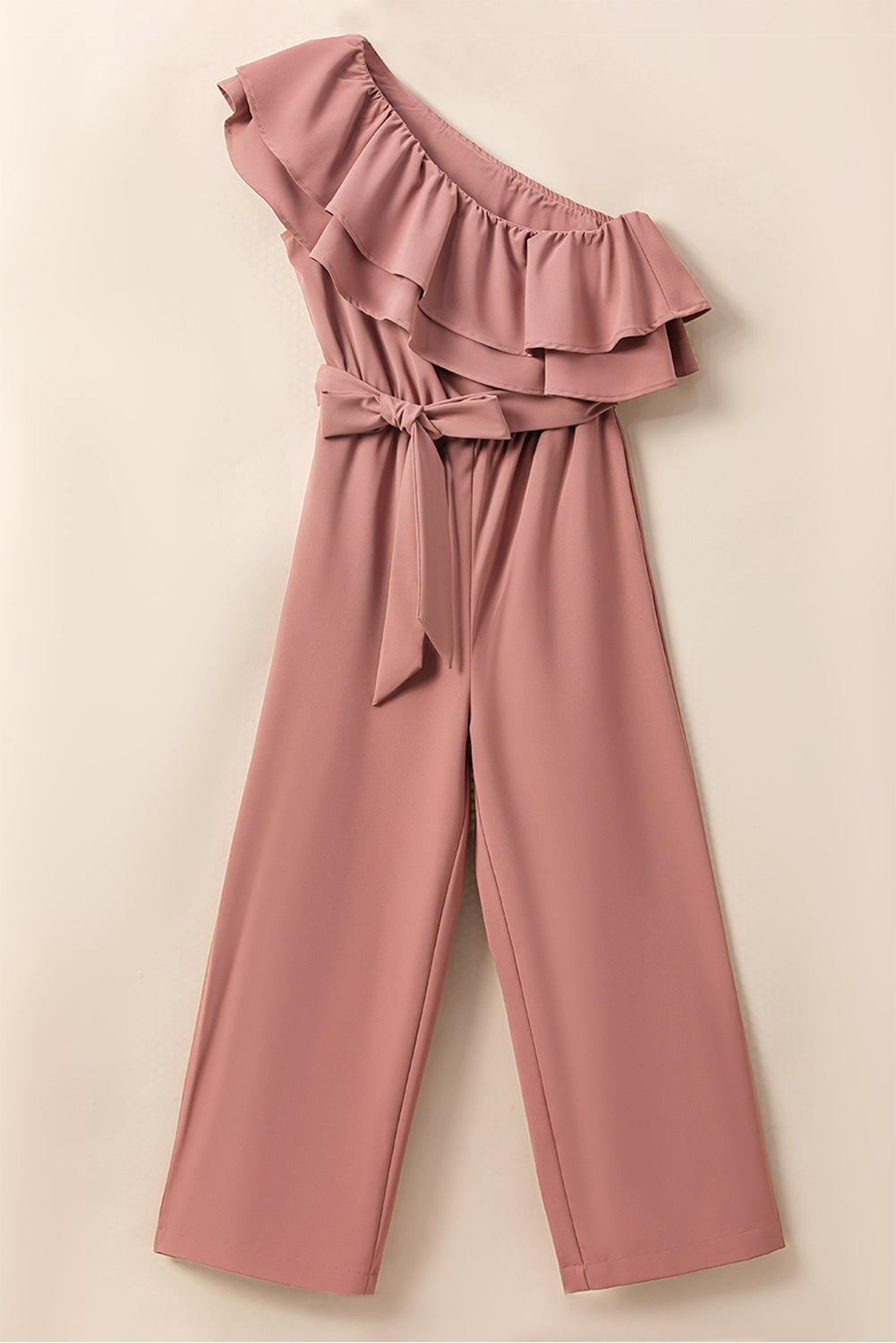 Ruffled Tied One-Shoulder Jumpsuit