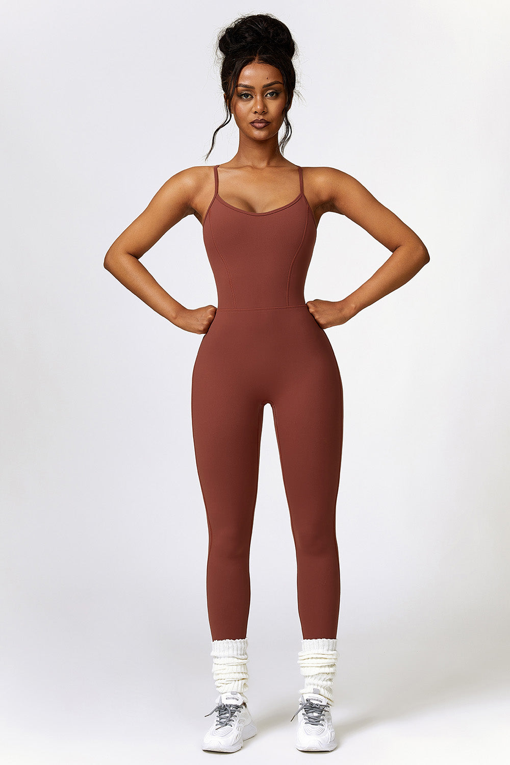 Basic Bae Open Back Spaghetti Strap Active Jumpsuit