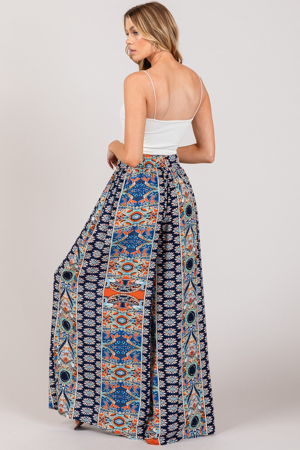 SAGE + FIG Bohemian Multi Geo Print Wide Leg Pants