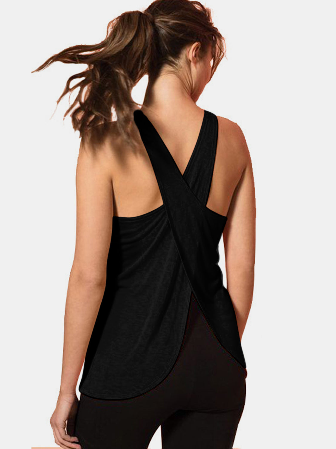 Crisscross Scoop Neck Active Tank