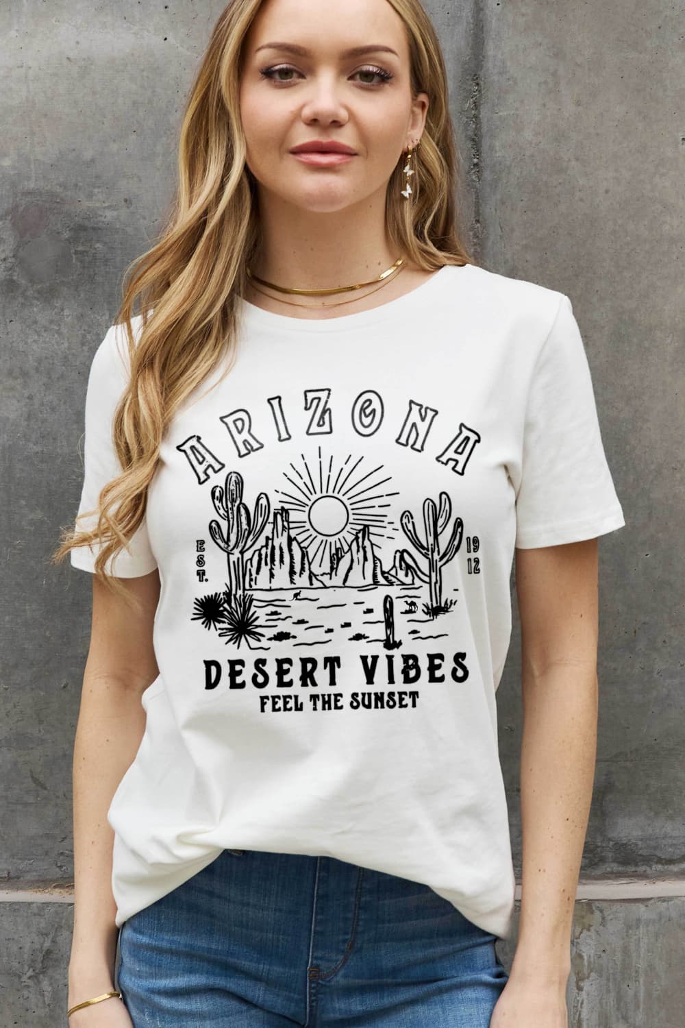 Simply Love Simply Love Full Size ARIZONA DESERT VIBES FEEL THE SUNSET Graphic Cotton Tee