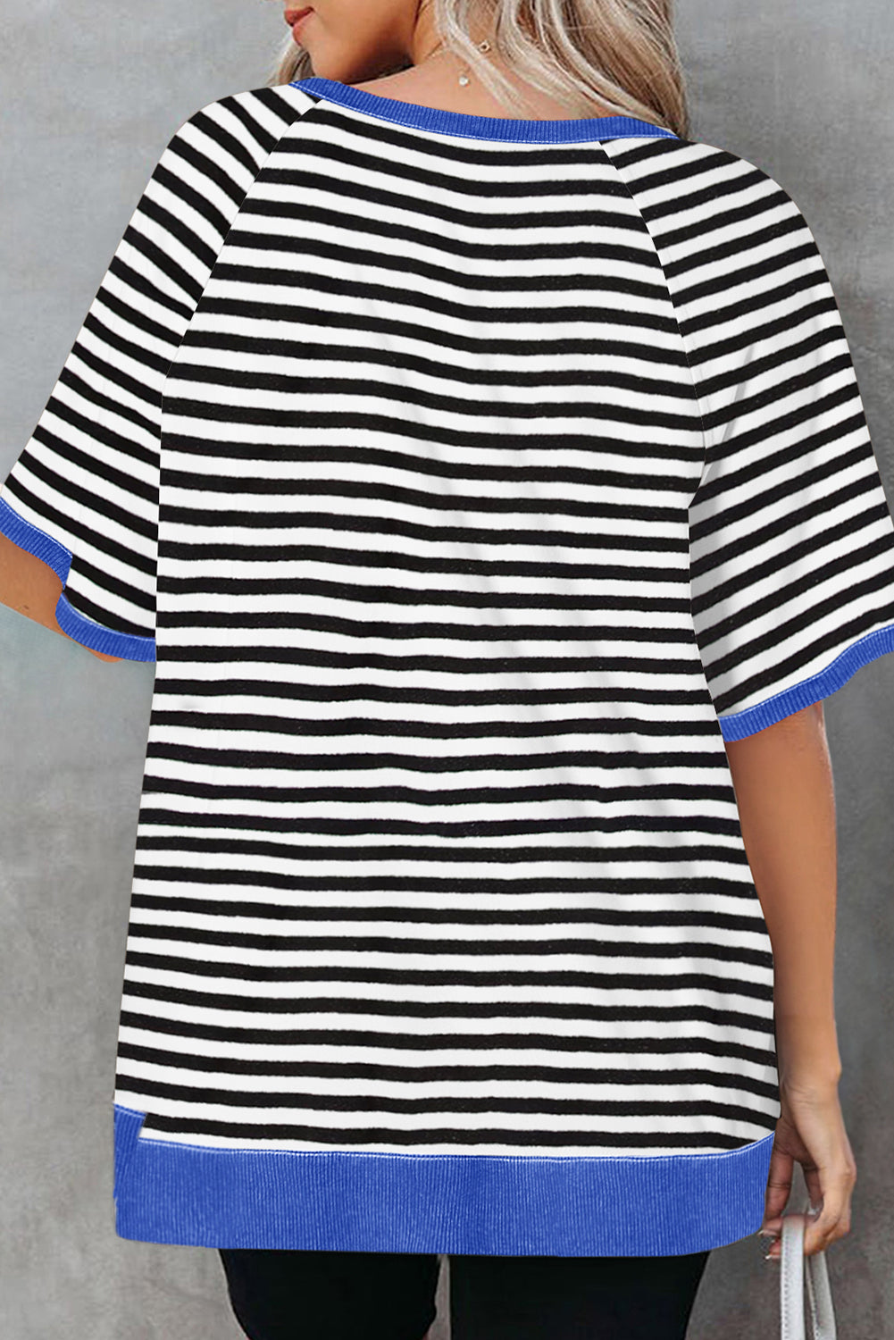 Striped Round Neck Half Sleeve T-Shirt