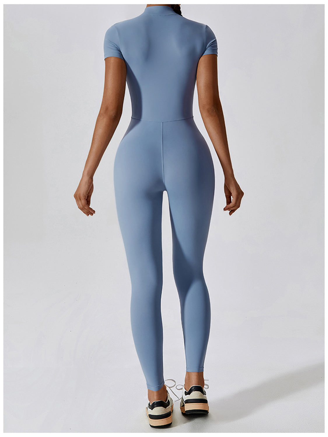 Half Zip Short Sleeve Active Jumpsuit