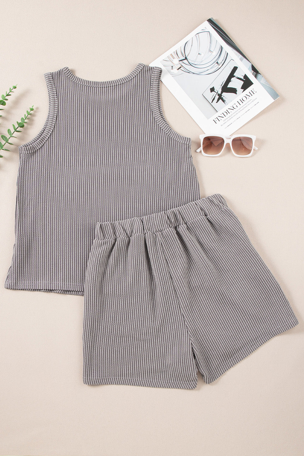 Round Neck Sleeveless Top and Shorts Set